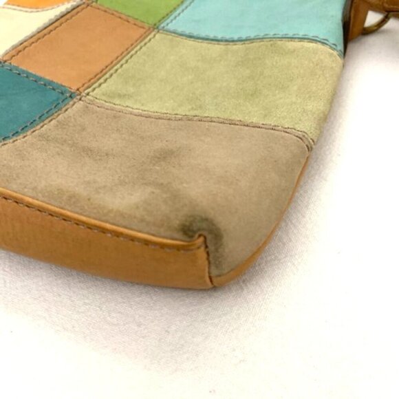 Fossil Crossbody Bag Shoulder Purse Brown Leather Patchwork - Picture 7 of 13